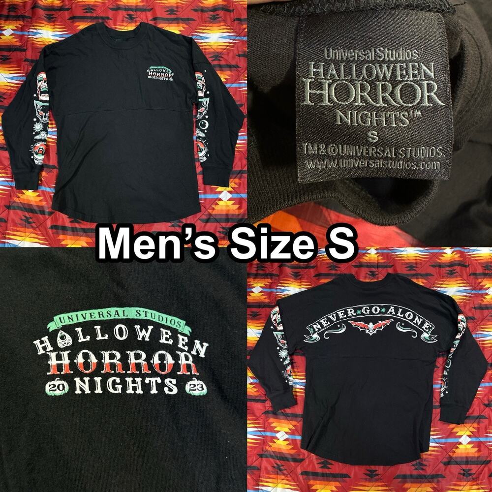 Universal Studios Hollywood HHN23 NEVER GO ALONE Long Sleeve T-Shirt Men’s Small